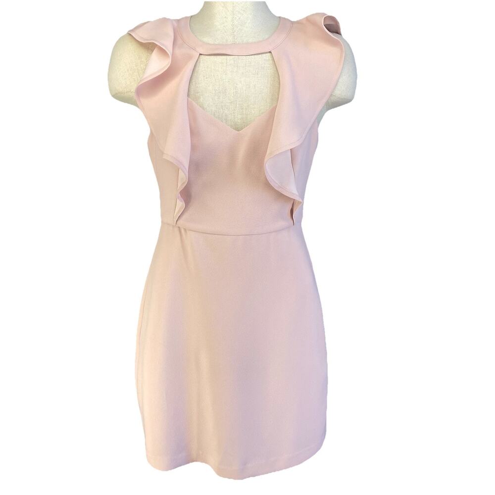 💕 BCBGeneration Pink Ruffle Deep-V Mini Dress NWT